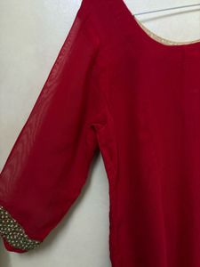 New and premium dark red 3 pc set | embroidered