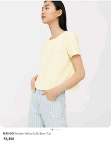 Pale Yellow Back Botton Top