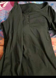 french fishtail fitted sleeves button dress from S