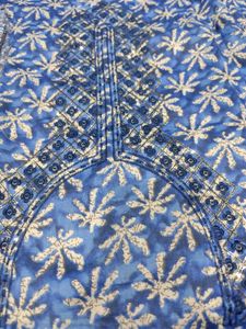 Slub Cotton Blue Suit Sale Full