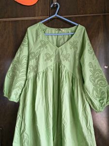 Pista Green Embroidered Dress I Max