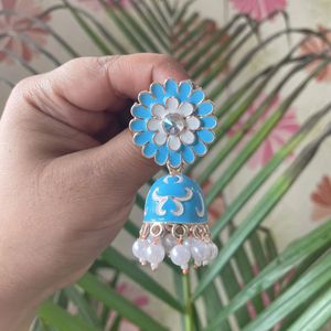 Blue Meenakari Earrings