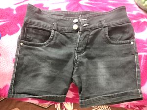 Black Denim Shorts