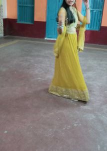 Triangle Cut Blouse And Lehenga