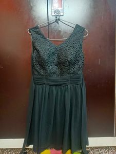 A-line Padded Lace Wrap Up Dress