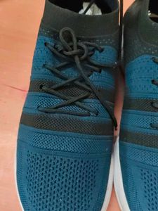 Blue and Black Running Shoes