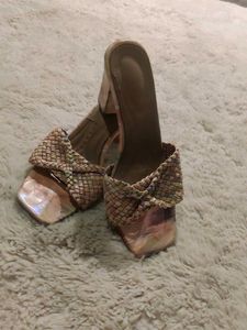 Woven Block Heel Mules