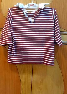 Sassy Red White Stripped Top
