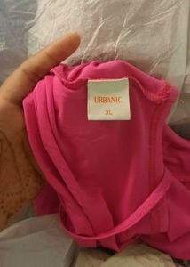 hot pink one-shoulder top