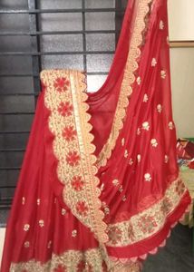A Beautiful  Saree With Heavy Work X Stiched Blous