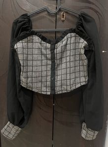 Black Buttoned Top