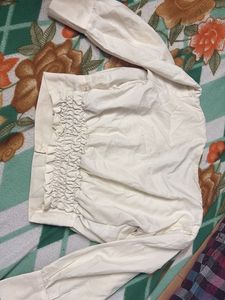 Elegant White satin zara Shirt