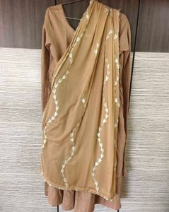 Champagne Gota Mulmul Suit Set