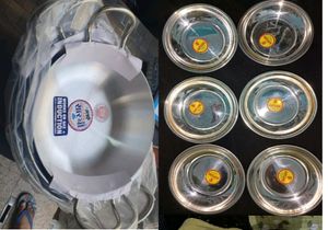 Combo of mini Kadai And 12 Pices Plate