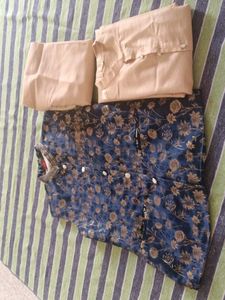 Floral Print Waistcoat with kurta payjama