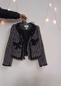 Tweed Jacket with Bows