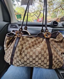 Authentic Gucci GG Canvas Twins Large Tote