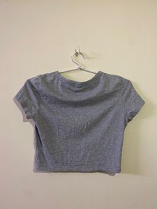 SHEIN basic grey crop top