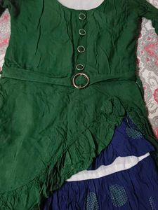 Green &amp; Blue Tiered Dress