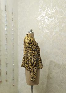 Leopard Print Ruffle Blouse