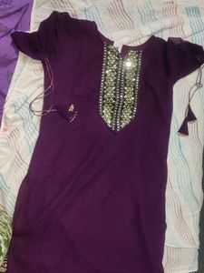 Purple Dress with Sequin Detail