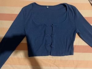 blue full sleeves cardigan