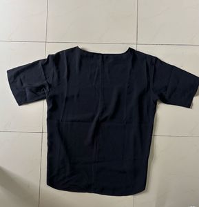 Solid Black Uniqlo Basic Top