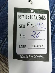 E@92 Size-26 Slim Jeans