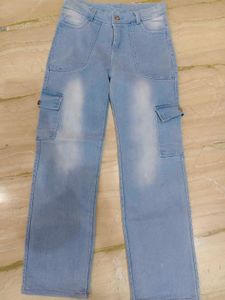 Light Blue Denim Cargo