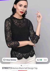 Street 9 Black Lace Top