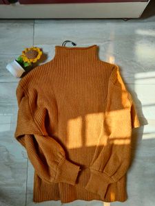 Orange Turtleneck Sweater
