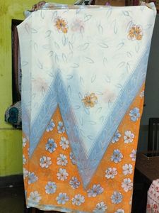 Cream Silk Saree