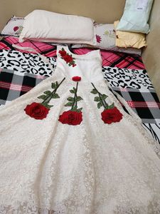 White Red Rose Gown