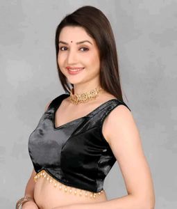 Elegant Black Readymade unpadded Blouse