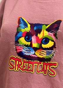 Oversized Cat Print T Shirt