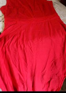 Sleeveless Red color long Dress