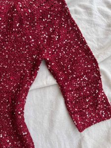Sequins Red Knit Top for Valentines/Christmas