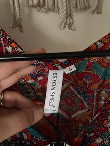 ESTONISHED-Red Indo-Western Peplum Type Bell