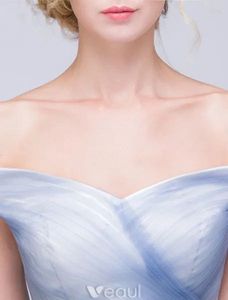 Elegant Evening A-line Off The Shoulder Sky Blue