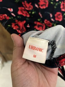 Urbanic Black Top With Red Roses