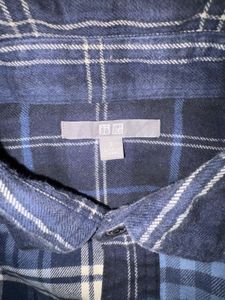 Uniqlo Blue Plaid Flannel Shirt