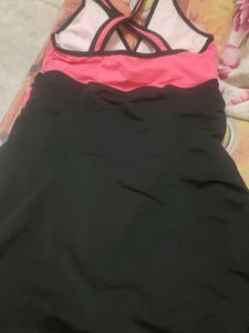 Pink &amp; Black Swim Dress