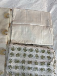 Paisley White Banarasi Suit