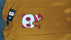 Brand New Yellow Cotton Graphic Printed T-shirt