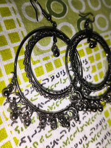 Black Jhumka Earrings