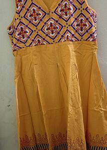 Yellow Embroidery Short Maxi Dress