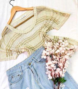Pinterest Oversized Crochet Golden Pullover A