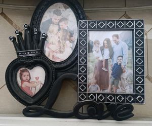 Black Or White Multi Triple Aperture Photo Frame With Love