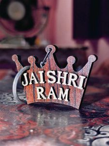 Jai Shri Ram Wooden Keychain
