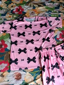 Pink Bow Pajama Set